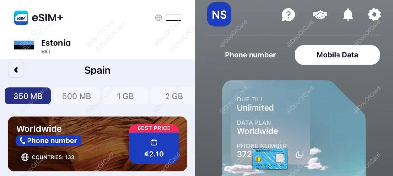 爱沙尼亚 Data only eSIM#eSIM #爱沙尼亚🆕7/17/23更新： 不建议买了，现在 esim+ 里的 爱沙尼亚保号卡 有 telia 和 elisa 两种，其中 telia 无法在中国大陆漫游，现在新开全都换成了 telia，三月份买的时候还是elisa，现在买就是telia [DP] • 这是eSIM+里的漫游 Data only eSIM • 选择 Mobile Data → Add Data plan → Local → Spain → 350MB 价格 €2.1，购买后可得到一张 爱沙尼亚+372号码的 eSIM • Apple Pay (非银联) 支付更容易成功 • 通过邀请链接注册开通号码后得 $10✅ 