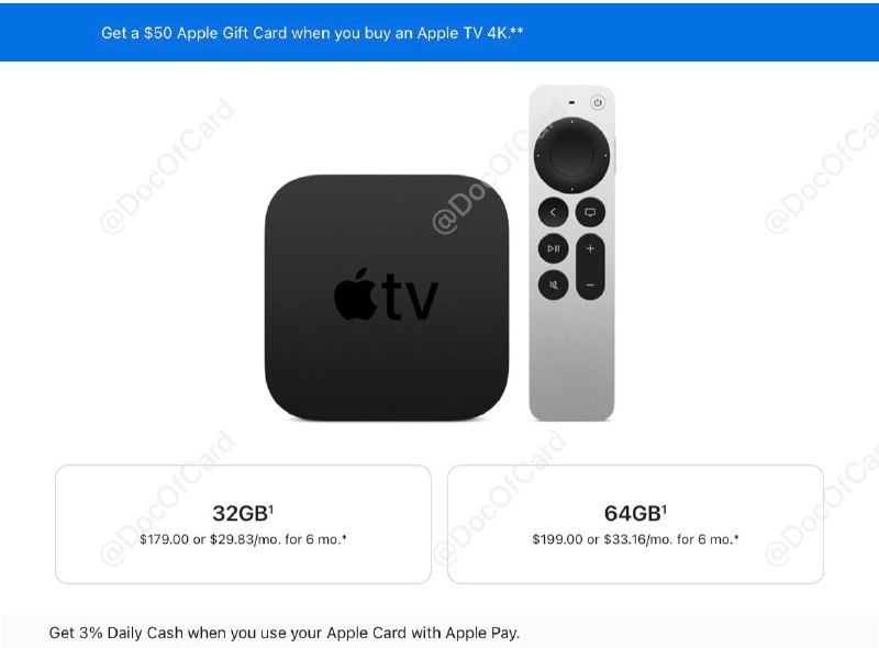 $50 Apple GC for 2021 Apple TV 4K#AppleTV✅ 