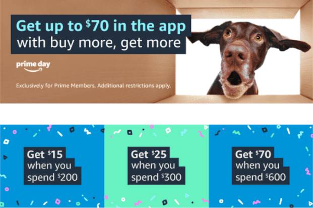 [YMMV] Amazon消费200-600获取15-70返现#Amazon #PrimeDay #活动活动时间截止：11:59 p.m., June 22 (PT)✅ amazon.com/b?node=21423113011 • 仅限Amazon Prime • 消费不含购买礼品卡和税费、运费 • 赠送credit将在July 3rd之前收到 • 赠送credit仅用于购买Amazon自营 • 赠送credit有效期截止：July 24(PT)👉🏿 @DocOfCard