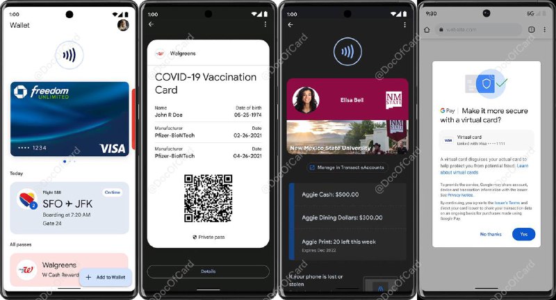 Google 将复活 Google Wallet，并在 Chrome 和 Android 中集成虚拟卡功能#Google #GooglePay #GoogleWallet🆕7/20更新：Android Google Wallet 新版已上线👉🏿 谷歌在周三举行的 I/O 开发者大会上宣布 Google Wallet 和虚拟卡功能与 Apple Wallet 一样，Google Wallet 将允许用户存储登机牌、门票、学生证和会员卡、付款方式、汽车钥匙、疫苗卡，未来将支持驾照、酒店钥匙和工牌等Google Wallet 存储数字凭据，Google Pay 是其中的一种付款方式，类似于 Apple Wallet 和 Apple Pay 的关系[9to5Google]Google直接与信用卡网络（Visa，MasterCard 和 American Express）合作开发虚拟卡功能，合作伙伴之间的实现有所不同