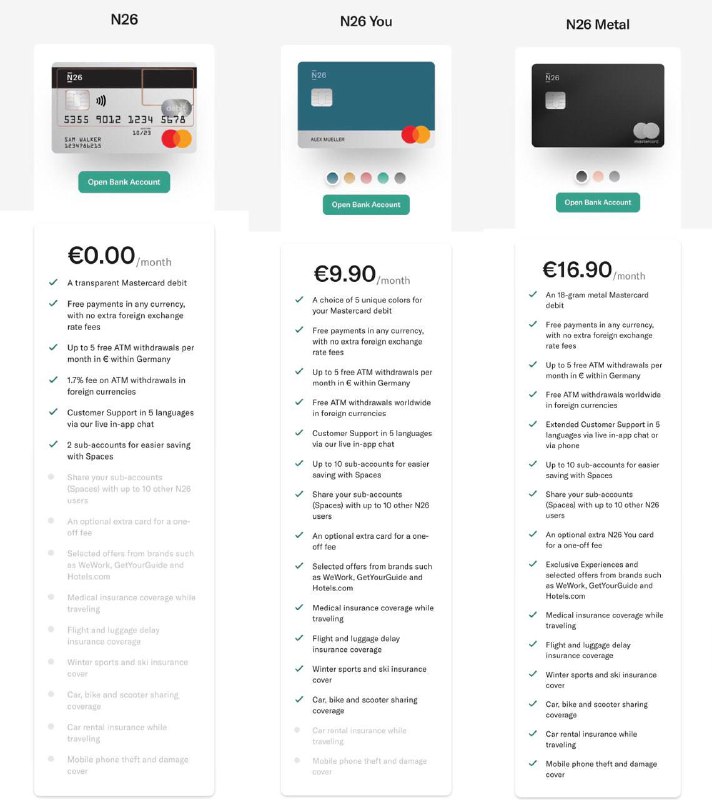 德国数字银行N26介绍#N26 #数字银行 #金属卡🆕2/28/24更新： N26 DE现在支持中国大陆护照开户，开户界面可以直接选择中国大陆护照了(视频认证时问我有没有居留证，我说没有，就按护照直接认证) [DP]🆕3/7/23更新：有大陆护照实名用户被N26要求提供居留卡，账户暂停使用且如果是付费计划将继续扣费 [DP]🆕9/1/22更新： N26杀疯了🆕9/1/22更新：N26充值被大陆外管局拉黑🆕4/25/22更新： N26不再支持CHN护照开户[官网]🆕11/18/21更新：N26 [宣布] 将退出美国并关闭所有帐户🆕10/3/21更新：Stripe DE支持银联卡后，N26也同时支持银联卡充值[DP]🆕9/4/21更新：群友 [DP] 激活德国实体卡的时候提示需要先德国境内ATM激活🆕6/1/21更新：N26屏蔽大陆ip [DP]🆕4/15/21更新：N26新用户开户完成提供虚拟卡 [DP] ，按需订购实体卡 [DP] [官网]🆕3/8/21更新：现在第一次寄卡也要收费了 [DP] ， [官网] 没改还是显示免费👉🏿  N26是有完整欧洲银行执照的数字银行Secured our full European banking license from the European Central Bank on 2016✅ 