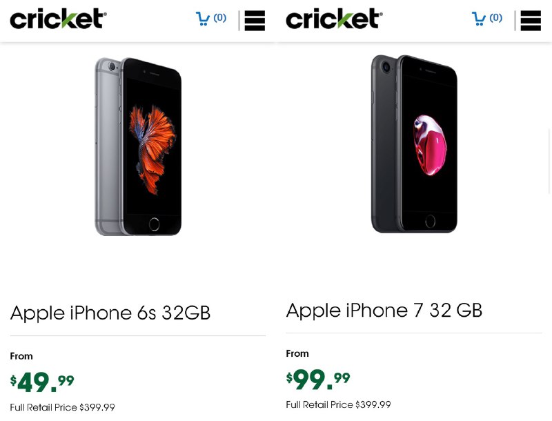 Cricket Wireless: iPhone 7 $99, iPhone 6s $49#deal👉🏿 $60 plan required for 1st month of service to get discounted iPhone prices.👉🏿 
