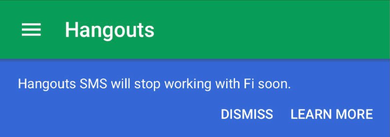 Hangouts将停止支持Fi电话短信语音信箱#Hangouts #GoogleFi #消息🆕Hangouts no longer works for SMS/MMS text messages, voice calls, or voicemail with Google Fi.✅自2021年1月19日🆕更新：延期到3月起，Fi用户： •将无法通过Hangouts收发短信[导出短信] •将无法通过Hangouts接打电话 •将无法通过Hangouts查收语音信箱 • Soon, you won’t be able to use Hangouts for SMS/MMS text messages, voice calls, or voicemail.✅安卓Fi用户可通过[Messages for web]： • (Option 2)收发短信、电话、语音信箱 • (Android)Use Messages for web with Fi👀相关：Changes to Hangouts with Google Fi and Google Voice👉🏿 @DocOfCard || 漫游卡合集