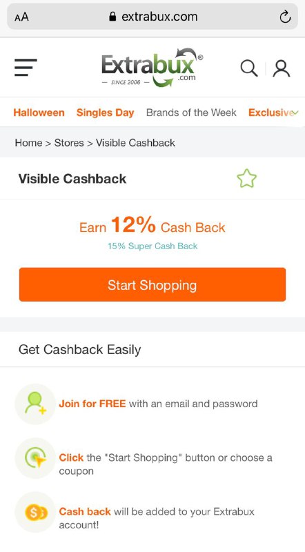 Visible iPhone 12 Pro 最低$500到手#iPhone #Visible #活动🆕11/6更新：Extrabux现在只有8%返现了[DP]❶ 注册返现网 Extrabux，新用户$5返现+ Visible链接15%返现❷ 在Extrabux网站搜索 Visible，通过Visible购物返现链接进入Visible网站购买❸ 购买iPhone 12 Pro（可配合信用卡折扣），需要转入一个现有号码，可以转入GV或者通过eBay买一个号码转入❹ Visible月费$40，但是通过PartyPay加上3个好友可以降低到每月 $25，2个月后可拿到 $150返现卡 + 价值$200的BOSE耳机❺ 购买完成后，进入Extrabux后台，查看pending中的购物记录，激活cashback boost卡的额外3%返现，这样一共可以拿到15%的返现⚠️注意： • Visible为Verizon  Prepaid MVNO，无锁，无合约要求，无国际漫游 • Visible转入号码后至少需要使用 8 周，按照过往经验，交完第2个月月租一周后即可提前拿到返现卡 [DP] • Visible购物和月租消费都可以触发 AmEx 白金卡的话费报销💹总结：iPhone Pro 128G 价格 $1008 - Extrabux 15% +$5返现 - $150 Visible返现卡 - 信用卡消费返现（限美卡）- $40 AmEx白金卡话费报销- $100 BOSE耳机折价 + $50 Visible月租👀相关：iPhone SE 2020 最低$148+税👉🏿 @DocOfCardVisible iPhone 12 Pro 最低$500到手#iPhone #Visible #活动🆕11/6更新：Extrabux现在只有8%返现了[DP]❶ 注册返现网 Extrabux，新用户$5返现+ Visible链接15%返现❷ 在Extrabux网站搜索 Visible，通过Visible购物返现链接进入Visible网站购买❸ 购买iPhone 12 Pro（可配合信用卡折扣），需要转入一个现有号码，可以转入GV或者通过eBay买一个号码转入❹ Visible月费$40，但是通过PartyPay加上3个好友可以降低到每月 $25，2个月后可拿到 $150返现卡 + 价值$200的BOSE耳机❺ 购买完成后，进入Extrabux后台，查看pending中的购物记录，激活cashback boost卡的额外3%返现，这样一共可以拿到15%的返现⚠️注意： • Visible为Verizon  Prepaid MVNO，无锁，无合约要求，无国际漫游 • Visible转入号码后至少需要使用 8 周，按照过往经验，交完第2个月月租一周后即可提前拿到返现卡 [DP] • Visible购物和月租消费都可以触发 AmEx 白金卡的话费报销💹总结：iPhone Pro 128G 价格 $1008 - Extrabux 15% +$5返现 - $150 Visible返现卡 - 信用卡消费返现（限美卡）- $40 AmEx白金卡话费报销- $100 BOSE耳机折价 + $50 Visible月租👀相关：iPhone SE 2020 最低$148+税👉🏿 @DocOfCard