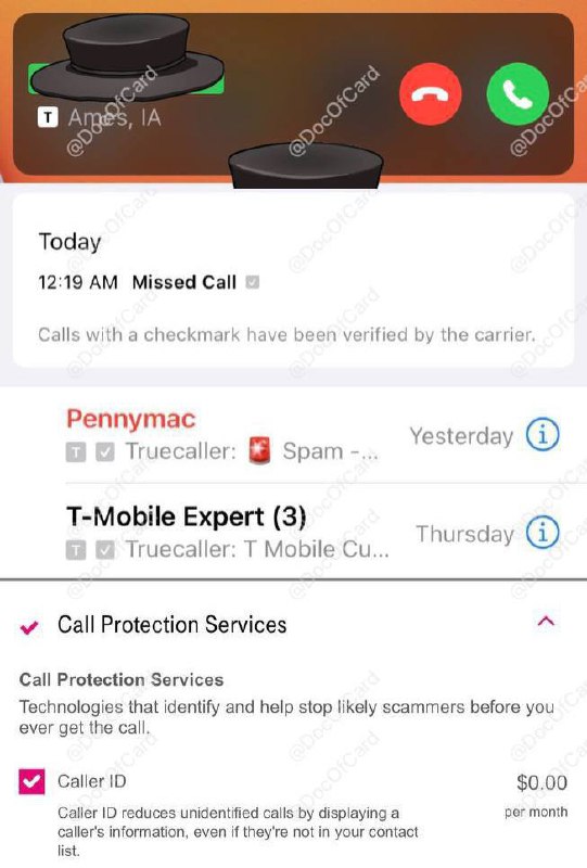 开启 T-Mobile (Incoming) Caller ID#TMobile #CallerID开启后效果如图：Caller ID reduces unidentified calls by displaying a caller's information, even if they're not in your contact list • 如果 incoming 号码有设置 Caller ID Name，将显示为 Name，而不是号码✅ 