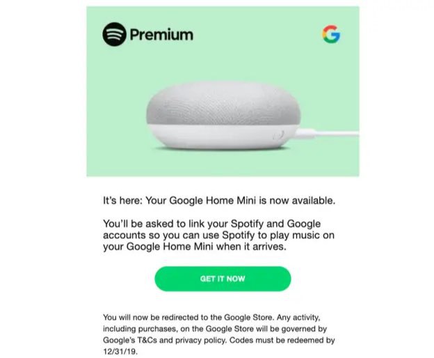 Spotify Premium: Free Google Home Mini For Existing Customers 👉🏿 