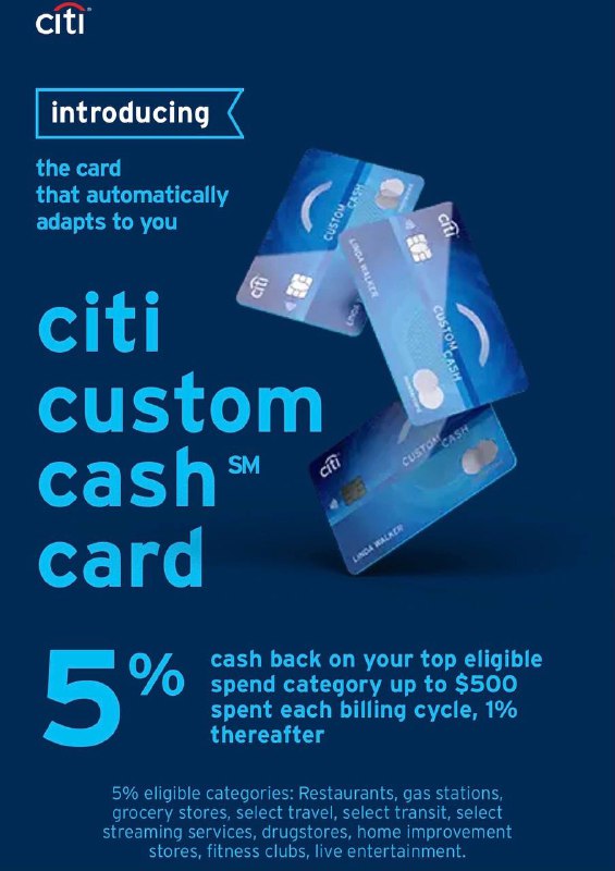 Citi US新卡Custom Cash Card#Citi👉🏿 开卡3个月内消费满$750可得$200现金(TYP)返还✅ 
