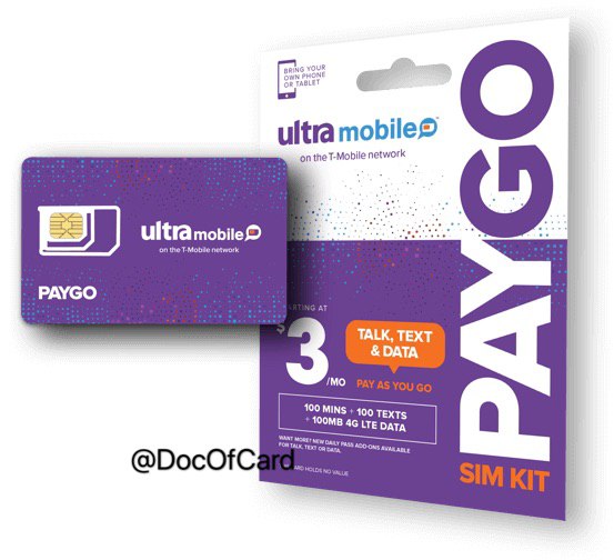 UltraMobile PayGo加量不加价#UltraMobile #UltraPayGo👉🏿 群友提供 [DP] 发现UltraPayGo 卡现在升级为3美金/月包含100分钟+100条短信，现有套餐会自动升级新套餐，超出后电话$0.03/分钟，短信$0.01/条👀相关：Ultra Mobile PayGo —— 继lyca和T-Mobile之后的新保号神卡👉🏿 👀所有漫游卡合集👉🏿 @DocOfCard