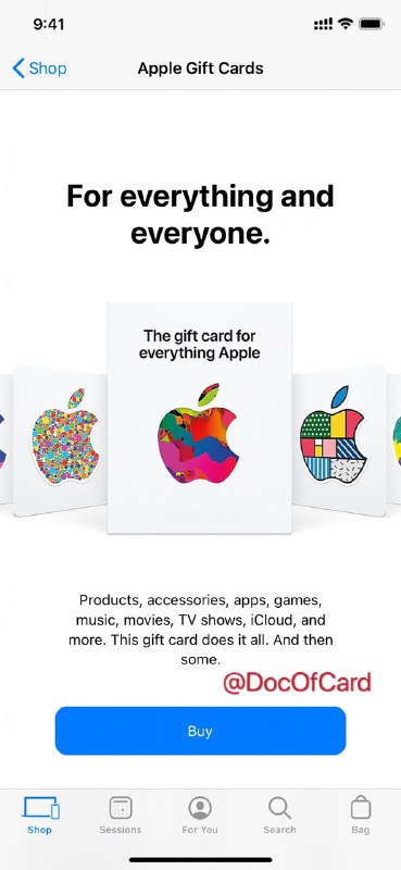 苹果在美国推出一款全新礼品卡Apple GC#Apple #AppStore #AppleStore • 新卡 可用来购买所有苹果虚拟产品和硬件实物，即：Apple Store和App Store通用 • 新卡目前只适用于美区 • Apple Store app/web已经下架旧礼品卡 • 现有存量AppStore/iTunes礼品卡(包括余额)也可以在Apple Store使用(每次8张) • [DP] This change is already live, and the apple.com system already allows applying iTunes gift cards at checkout. It shows a limitation of 8 gift cards per checkout, but  you can apply the cards to your iTunes balance and then just use the combined balance, so there’s essentially no limit. • 以后可能没有高折扣的线上礼品卡了?👉🏿 @DocOfCard