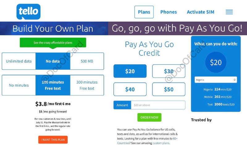 Tello漫游WiFi Calling (Prepaid)#Tello #eSIM更新： 