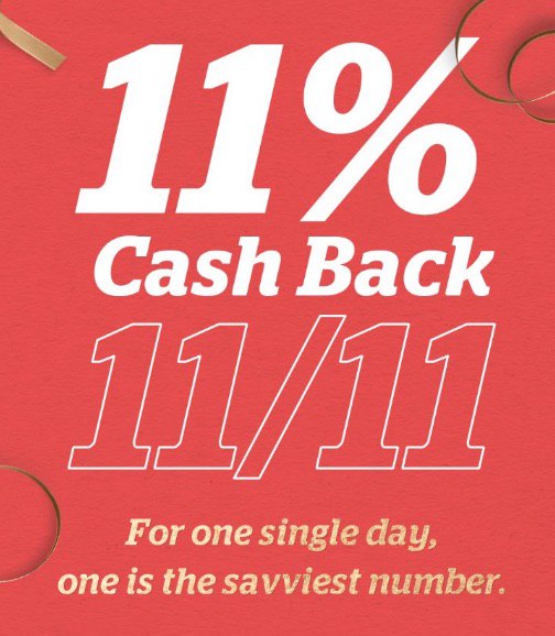 eBates/Rakuten: 11%/11x Cashback At 250+ Stores#Rakuten #Ebates • Valid 11/11/19 only • eBates新用户 注册邀请(通过ebates返现链接首次消费后得$10)Rakuten(Ebates)将返现 1:1 转为 Amex MR 点数，然后用这个链接Amex美国账户