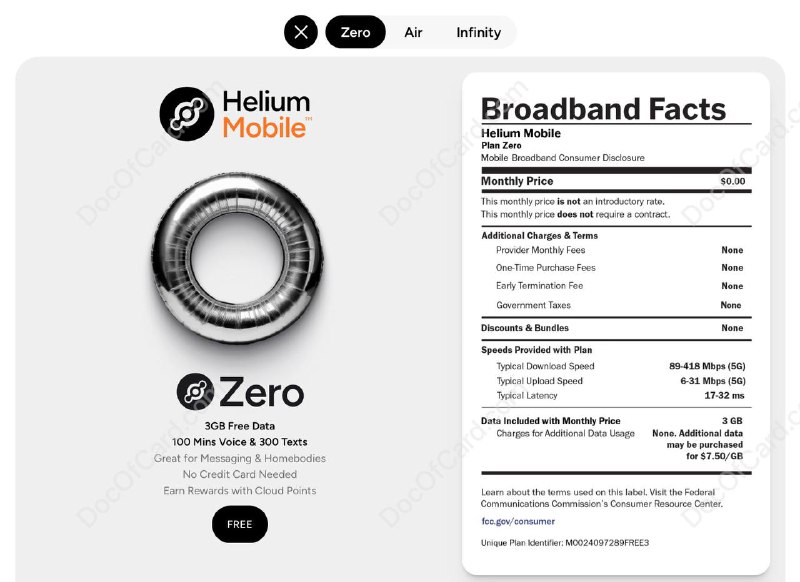 美国 Helium Mobile 推出免费手机套餐#Helium Mobile • 无月租，无合约 • 3GB 流量, 100 通话, 300 短信 • 支持 eSIM  • T-Mobile MVNO • 需 KYC 扫脸左右摇头，支持护照 [DP] • 官方邀请码：BREAKFREE✔️ 
