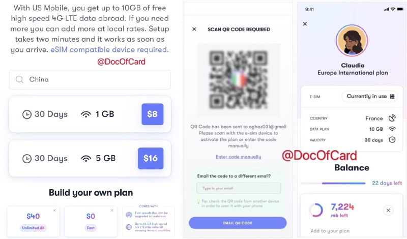US Mobile国际数据漫游eSIM（流量卡）#USMobile #eSIM🆕3/27/21更新：支持WiFi Calling了[DP]🆕更新：出口IP非运营商IP [DP] → 运营商管道iplc🆕更新：客服提示美国本地 $40 $50 Unlimited Premium Plan 赠送$10G免费国际漫游流量 [DP]✅ 