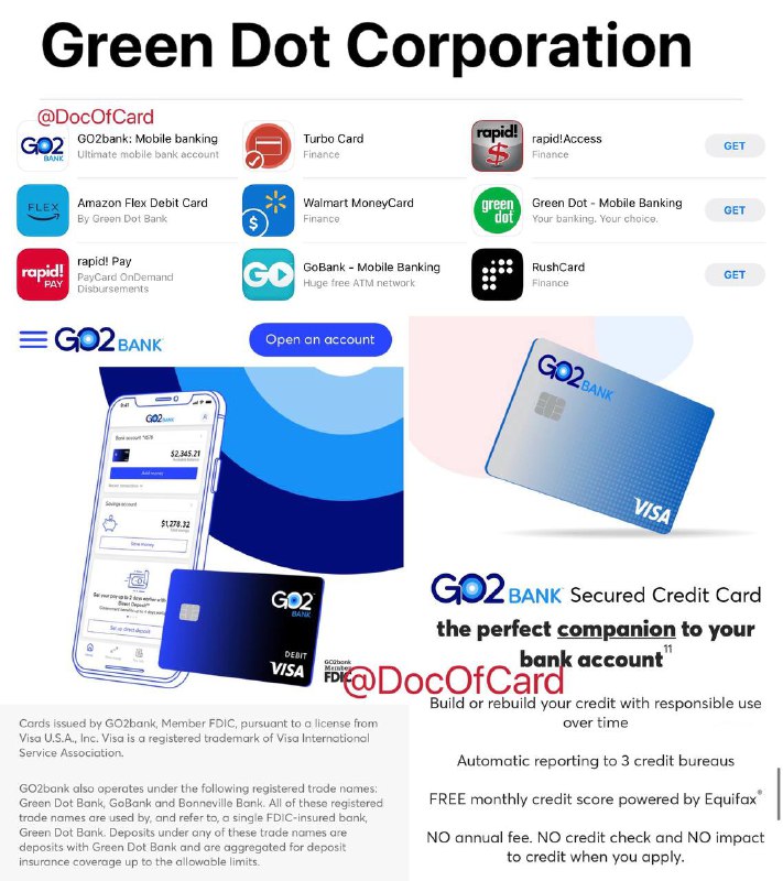 Green Dot推新数字银行GO2bank#GreenDot #GO2bank #数字银行成功(ITIN, DP, DP2)✅ 