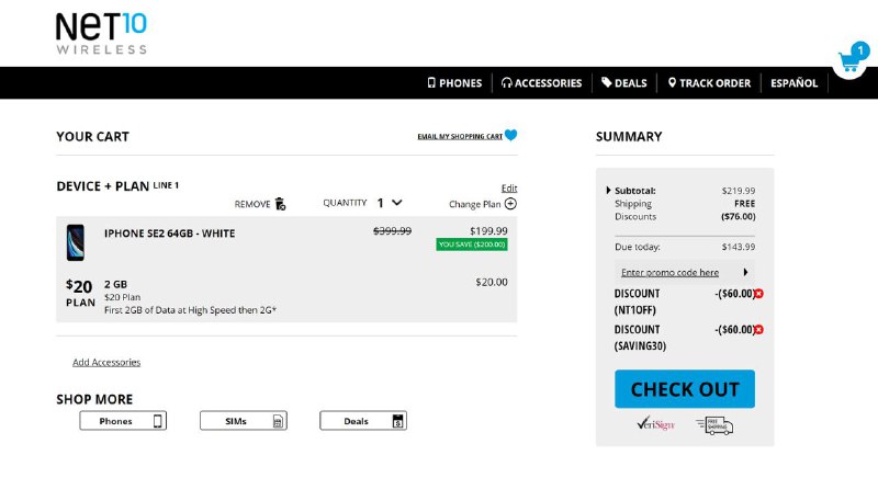 iPhone SE 2020 $98/103(有锁)#iPhone #deal🆕11/19更新：TracFone 红色款有货了，优惠码 SAVING30 重新复活可用 又无货了🆕11/19更新：优惠码已失效———————————👉🏿 群友[DP]iPhone SE 2020有锁机的两个新优惠⓵ 通过 这个链接 新注册Rakuten (或者之前在这里注册过Rakuten还未完成首单购物的用户)，通过Rakuten的4%返现链接进入NET10/TracFone网站购买，这样可以获得4%返现+完成$40的新用户奖励+同时完成[安装Rakuten浏览器插件$20奖励]活动⓶ NET10：iPhone SE 2020 64G $199.99 + 30 Day Plan $20 - 优惠码 SAVING30 - 优惠码 NT1OFF = $143.99 - $5.8 Rakuten 4%返现 - Rakuten $40新用户奖励 = $98或⓶ TracFone： iPhone SE 2020 64G $199.99 + 30 Day Plan $25 - 优惠码 SAVING30 - 优惠码 NT1OFF = $148.49 - $5.96 Rakuten 4%返现 - Rakuten $40新用户奖励 = $103⓷ Rakuten老用户只能试试TopCashBack的12%返现，但不确定给不给注意：解锁需要使用plan一年，不值得，一般直接卡贴、当iPod或者trade in换新机👉🏿 @DocOfCardiPhone SE 2020 $98/103(有锁)#iPhone #deal🆕11/19更新：TracFone 红色款有货了，优惠码 SAVING30 重新复活可用 又无货了🆕11/19更新：优惠码已失效———————————👉🏿 群友[DP]iPhone SE 2020有锁机的两个新优惠⓵ 通过 这个链接 新注册Rakuten (或者之前在这里注册过Rakuten还未完成首单购物的用户)，通过Rakuten的4%返现链接进入NET10/TracFone网站购买，这样可以获得4%返现+完成$40的新用户奖励+同时完成[安装Rakuten浏览器插件$20奖励]活动⓶ NET10：iPhone SE 2020 64G $199.99 + 30 Day Plan $20 - 优惠码 SAVING30 - 优惠码 NT1OFF = $143.99 - $5.8 Rakuten 4%返现 - Rakuten $40新用户奖励 = $98或⓶ TracFone： iPhone SE 2020 64G $199.99 + 30 Day Plan $25 - 优惠码 SAVING30 - 优惠码 NT1OFF = $148.49 - $5.96 Rakuten 4%返现 - Rakuten $40新用户奖励 = $103⓷ Rakuten老用户只能试试TopCashBack的12%返现，但不确定给不给注意：解锁需要使用plan一年，不值得，一般直接卡贴、当iPod或者trade in换新机👉🏿 @DocOfCard