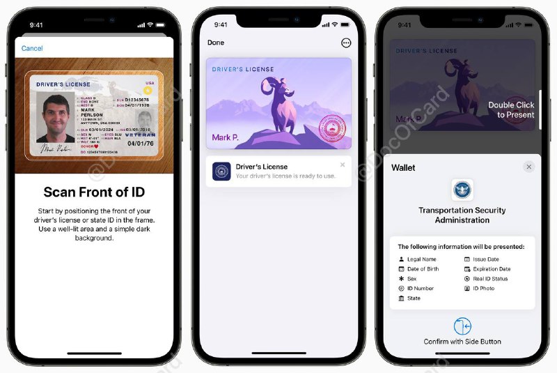 Apple Wallet 将上线美国州 ID 和驾照#AppleWallet #消息👉🏿 苹果今日[宣布]，Apple Wallet 将上线 Arizona 和 Georgia 的州ID和驾照，Connecticut, Iowa, Kentucky, Maryland, Oklahoma, Utah将在随后上线，但无时间表 • 将州 ID 或驾照添加到 Apple Wallet，需要扫描实体卡并拍摄自拍照，并按要求完成一系列面部和头部动作 • TSA 将在参与的机场为Apple Wallet 州ID 或驾照启用特定的安全检查通道 • 向 TSA 出示Apple Wallet 州ID 或驾照需要 Face ID 或 Touch ID 授权 • 目前，苹果已为[美国]、[加拿大]部分学校上线了 Apple Wallet Student ID相关：大陆推行电子驾照🚊🚎 • 交通联合卡 • Apple Pay交通卡👉🏿 @DocOfCard / 其他合集