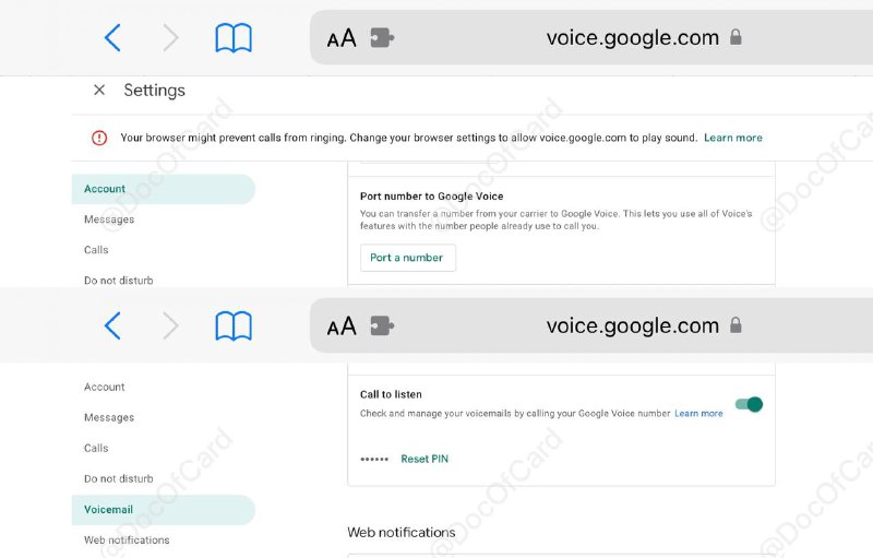 新版Google Voice买断号码和设置PIN#GoogleVoice⓵永久化买断号码：🆕方法一，通过[这个链接]（链接中的 0 代表当前登录的第 1 个Google账户，按实际修改）进入旧版网页控制台，点换号，花 $10  选个临时新号付钱