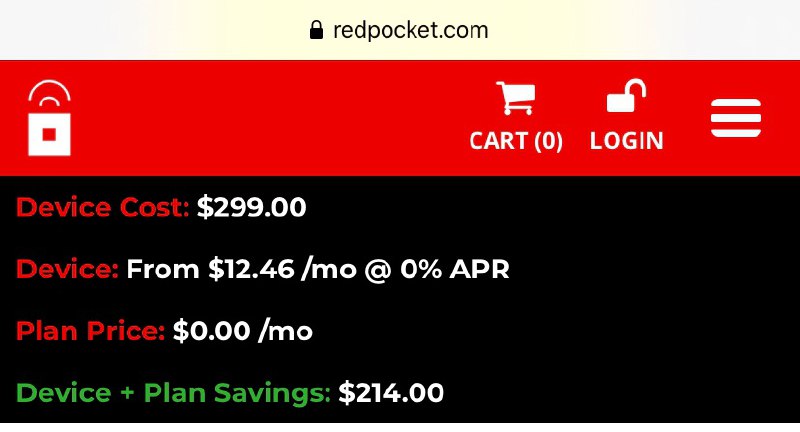 Red Pocket: Apple - iPhone SE (2nd generation) 64GB - RED/WHITE/BLACK + FREE 6 Months GSMA Plan (3GB LTE + Unlimited Talk & Text ) + NO TAX $299.99 $349.99👉🏿 Update 4:  Promo code CHEAPSKATESE for an additional $25 off👉🏿 Update 3: 解锁政策改360天了👉🏿 Update 2: 网站修好… 涨价了👉🏿 Update 1: 网站挂了👉🏿 Unlocking Policy:Device has been active for at least 120 days, if it was purchased on an installment plan, OR Device has been active for at least 180 daysDevice has been active on a Red Pocket Mobile plan for at least 360 days.👉🏿 