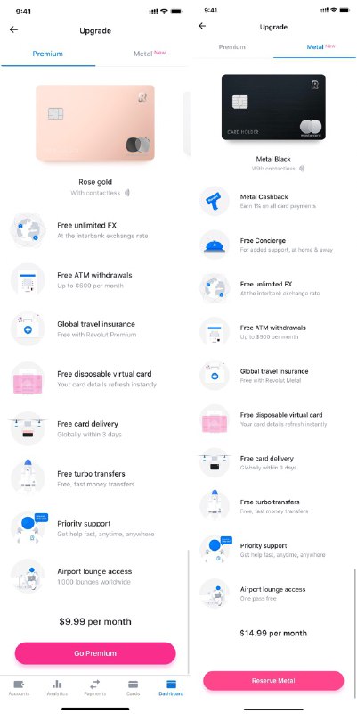 Revolut 美国来了#Revolut更新：没有金属卡Plan了 • 目前美国区需要等待邀请 • 需要ITIN/SSN • 添加余额/Debit/Checking后消费 • $0 /$9.9 /$14.99 Metal三种Plan 👉🏿 👀所有银行账户卡合集👉🏿 @DocOfCard