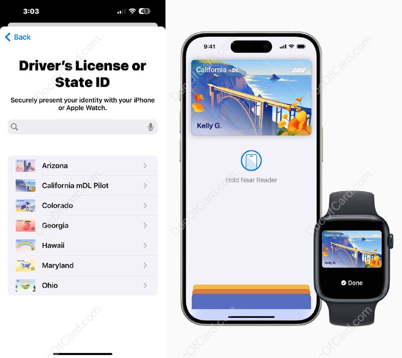 加州驾照上线 Apple Wallet#AppleWallet #驾照 #DL2021年9月，苹果 [宣布] Apple Wallet 上线美国州 ID 和驾照，目前已经上线的有 Arizona, California, Colorado, Georgia, Hawaii, Maryland, Ohio，即将上线的有 Montana, New Mexico 和 West Virginia苹果还 宣布 ，用户将很快能够亲自出示他们的钱包应用程序 ID，用于特定服务，包括 CLEAR、MyChart 和 Uber Eats 应用程序也将很快支持该功能日本已经签署了将 My Number Card 引入 Apple Wallet，预计于 2025 年春季实现，这将是 Apple Wallet 中 ID 的首次国际扩张 • 将州 ID 或驾照添加到 Apple Wallet，需要扫描实体卡并拍摄自拍照，并按要求完成一系列面部和头部动作🚊🚎 • 交通联合卡 • Apple Pay交通卡✔️@DocOfCard / 其他合集