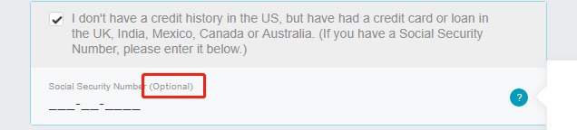 Amex允许跳过SSN申卡#Amex • 无SSN/ITIN，能通过 Credit.com 查到信用分，网申Amex选择I don't have a credit history in the US, but have had a credit card or loan in the UK, India, Mexico,Canada or Australia，地址用 usabox.com (也可以用其他 美国地址 )👉🏿 网申成功• Amex现在放水，提供跳过SSN的选项，以后就不知道了，我记得去年也出过一次，没多久就取消了 • 副卡3个月以上， Credit.com 能查到信用分700以上，至少1个月内没有改过地址的，可以一试👀相关：ITIN介绍👉🏿 👀所有银行账户卡合集👉🏿 @DocOfCard